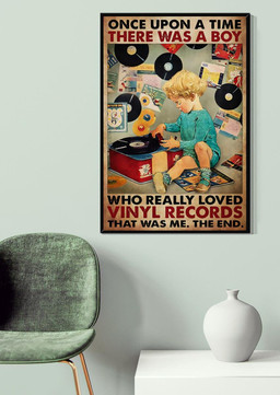 Once Upon A Time There Was A Boy Who Really Loved Vinyl Records Music For Music Lover Boy Room Decor Canvas Gallery Painting Wrapped Canvas Framed Prints, Canvas Paintings Wrapped Canvas 20x30
