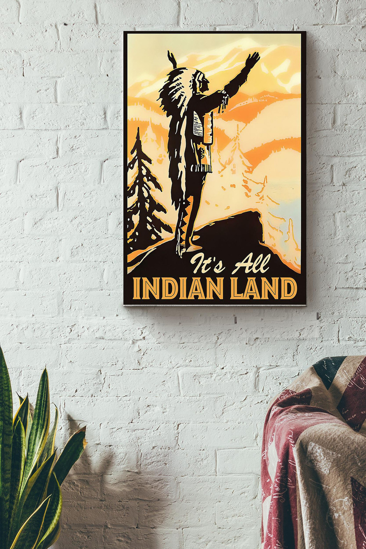 Native American Its All Indian Land Canvas Gallery Painting Wrapped Canvas  Wrapped Canvas 8x10