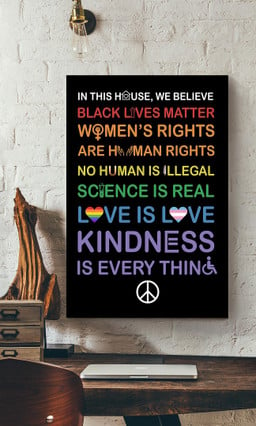 In This House We Believe Symbol Equality Gift For Pride Month Lgbt Idahot Canvas Gallery Painting Wrapped Canvas Framed Prints, Canvas Paintings Wrapped Canvas 12x16