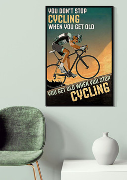 Inspirational Cycling Quotes You Get Old When You Stop Cycling For Bedroom Decor Canvas Gallery Painting Wrapped Canvas Framed Prints, Canvas Paintings Wrapped Canvas 20x30