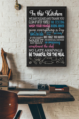 In This Kitchen Thankful Quote Gift For Chef Kitchen Decor Canvas Wrapped Canvas 20x30