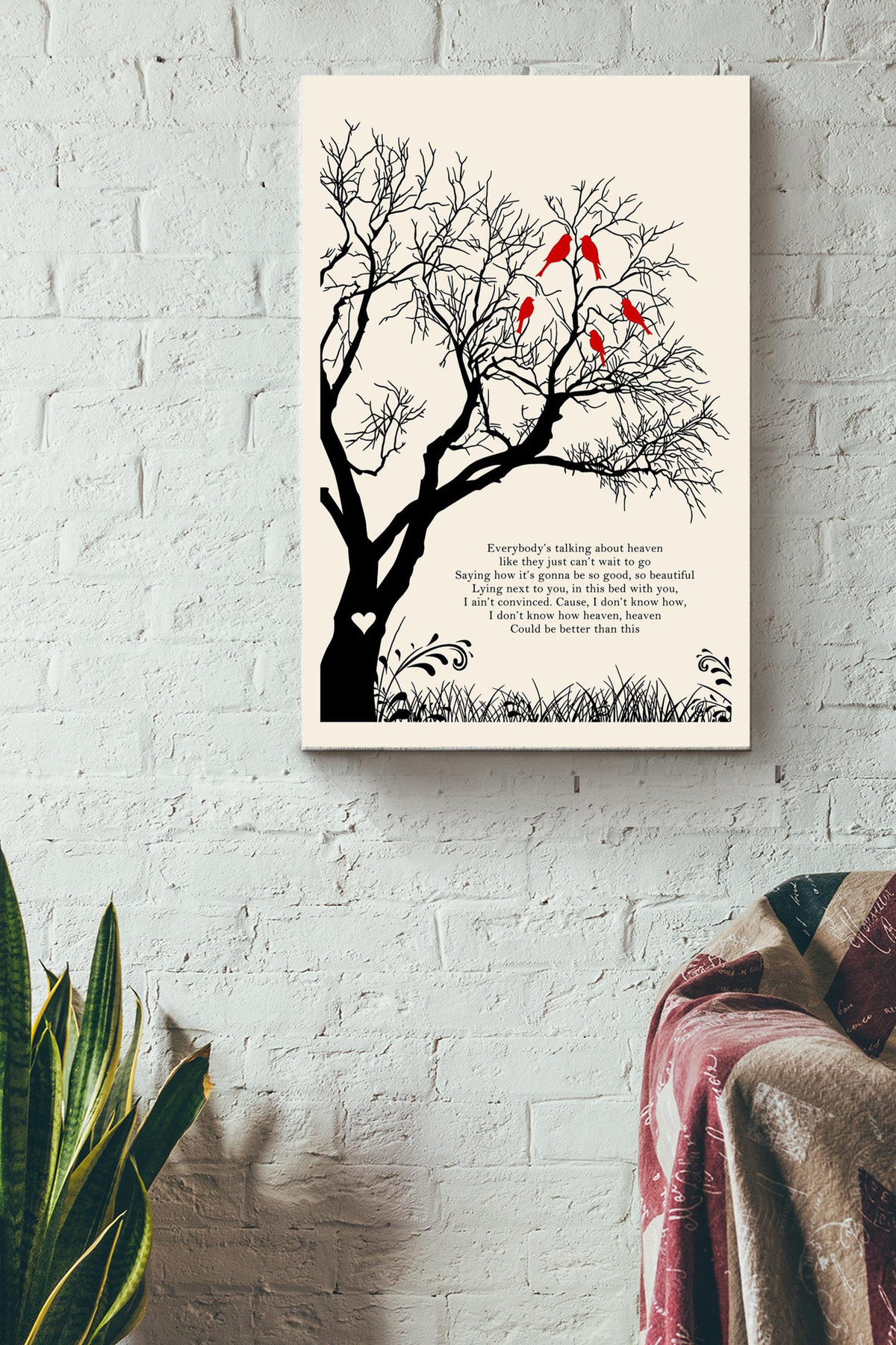 Kane Brown Heaven Lyric Winter Tree Birds Canvas Canvas Gallery Painting Wrapped Canvas  Wrapped Canvas 8x10