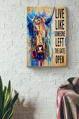 Live Like Someone Left The Gate Open Buffalo Canvas Animal Gift For Animal Lover Farmer Life Quote Canvas Gallery Painting Wrapped Canvas Framed Prints, Canvas Paintings Wrapped Canvas 8x10
