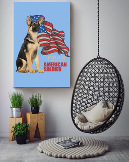 Pround To Be American Soldier German Shepherd For 4th Of July Happy American Dependent's Day Canvas Wrapped Canvas 16x24