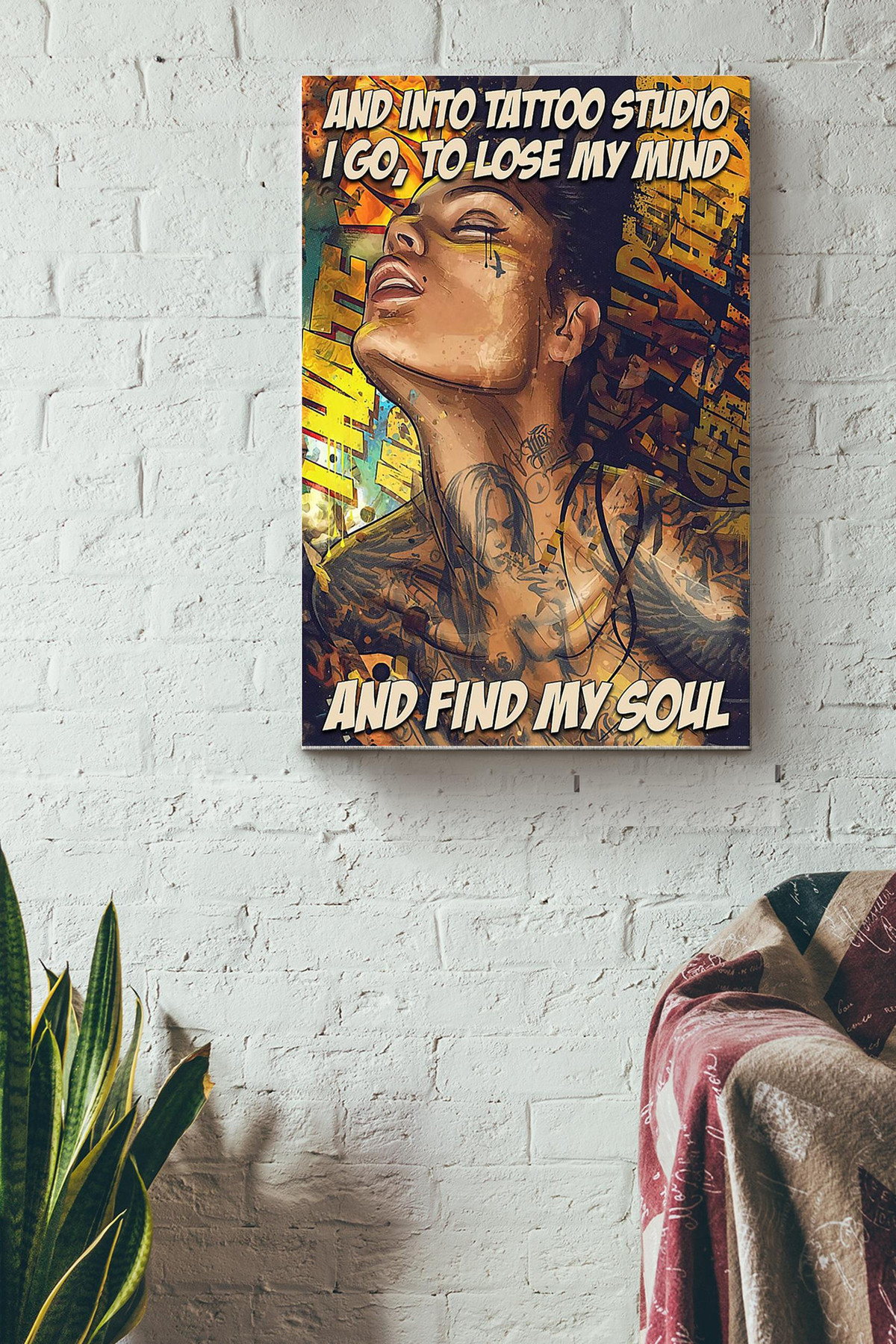 Into Tattoo Studio I Go To Lose My Mind And Find My Soul Canvas Tattoo Art Gift For Tattooed People Yakuza Tattoo Artist Canvas Gallery Painting Wrapped Canvas Framed Prints, Canvas Paintings Wrapped Canvas 8x10