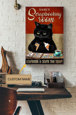 Scrapbooking Room Personalized Canvas Animal Gift For Cat Lover Black Cat Fan Scrapbooking Room Decor Canvas Gallery Painting Wrapped Canvas Framed Prints, Canvas Paintings Wrapped Canvas 8x10
