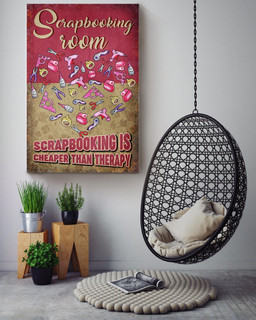 Scrapbooking Is Cheaper Than Therapy Funny Diy Quote For Housewarming Canvas Wrapped Canvas 16x24