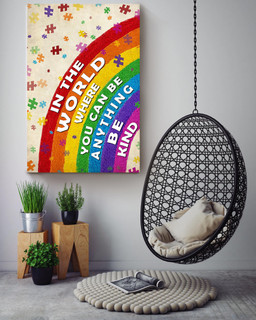 In The World Where You Can Be Anything Be Kind For Lgbt Lesbian Gay Idahot Pride Month Canvas Gallery Painting Wrapped Canvas Framed Prints, Canvas Paintings Wrapped Canvas 16x24