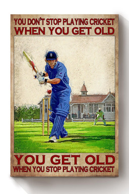 You Dont Stop Playing Cricket When You Get Old Sport Gallery Canvas Painting Gift For Cricket Player, Cricket Lover Canvas Framed Prints, Canvas Paintings Wrapped Canvas 8x10