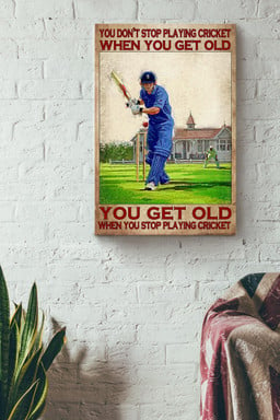You Dont Stop Playing Cricket When You Get Old Sport Gallery Canvas Painting Gift For Cricket Player, Cricket Lover Canvas Framed Prints, Canvas Paintings Wrapped Canvas 12x16