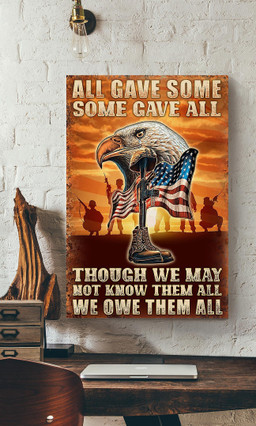 We Owe Them All Veteran Gallery Canvas Painting For Home Military Zone Decor Canvas Framed Prints, Canvas Paintings Wrapped Canvas 12x16