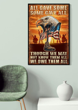 We Owe Them All Veteran Gallery Canvas Painting For Home Military Zone Decor Canvas Framed Prints, Canvas Paintings Wrapped Canvas 20x30