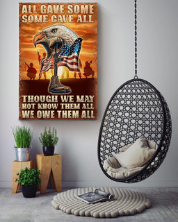 We Owe Them All Veteran Gallery Canvas Painting For Home Military Zone Decor Canvas Framed Prints, Canvas Paintings Wrapped Canvas 16x24