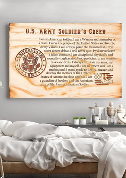 Us Army Soldier's Creed Inspiration Quote Gallery Canvas Painting Gift For Fighter Warrior Framed Prints, Canvas Paintings Wrapped Canvas 12x16