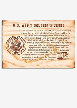 Us Army Soldier's Creed Inspiration Quote Gallery Canvas Painting Gift For Fighter Warrior Framed Prints, Canvas Paintings Wrapped Canvas 8x10