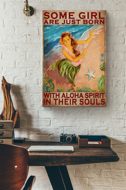 Some Girl Are Just Born With Aloha Spirit In Their Souls Hawaii Canvas For Mermaid Fan Kids Room Decor Canvas Wrapped Canvas 20x30