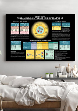 Standard Model Of Fundamental Particles And Interaction Molecular Physics Knowledge Gallery Canvas Painting Gift For Scientist Physicist Lab Framed Prints, Canvas Paintings Wrapped Canvas 12x16