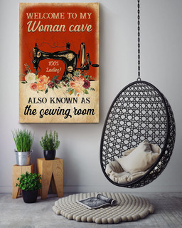 Welcome To My Women Cave Canvas For Quilting Room Decor Canvas Wrapped Canvas 16x24