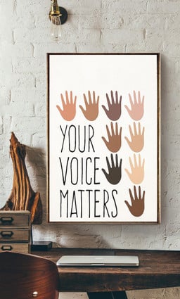Your Voice Matters Equality Gallery Canvas Painting For Classroom Canvas Gallery Painting Wrapped Canvas Framed Prints, Canvas Paintings Wrapped Canvas 12x16