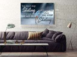 Skater Don't Stop Skating Inspiration Quote Gallery Canvas Painting Gift For Ice Skating Lover Dancer Framed Prints, Canvas Paintings Wrapped Canvas 16x24