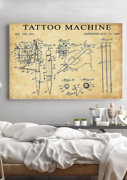 Tattoo Machine Blueprint Knowledge Gallery Canvas Painting For Tattoo Shop Decor Tattoo Artist Framed Prints, Canvas Paintings Wrapped Canvas 12x16