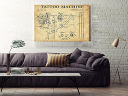 Tattoo Machine Blueprint Knowledge Gallery Canvas Painting For Tattoo Shop Decor Tattoo Artist Framed Prints, Canvas Paintings Wrapped Canvas 16x24