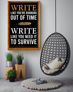 Write Like You're Running Out Of Time Motivation Quote Gallery Canvas Painting Gift For Writer Author Bookworm Canvas Framed Prints, Canvas Paintings Wrapped Canvas 16x24
