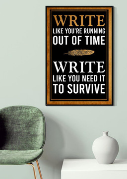 Write Like You're Running Out Of Time Motivation Quote Gallery Canvas Painting Gift For Writer Author Bookworm Canvas Framed Prints, Canvas Paintings Wrapped Canvas 20x30