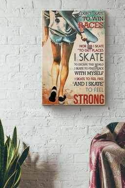 Skateboarding Girl Canvas Gallery Painting Wrapped Canvas  Wrapped Canvas 8x10