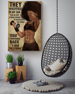 Weightlifting They Whispered To Her Motivation Gallery Canvas Painting For Housewarming Gymer Canvas Framed Prints, Canvas Paintings Wrapped Canvas 16x24