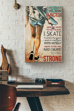 Skateboarding Girl Canvas Gallery Painting Wrapped Canvas  Wrapped Canvas 12x16