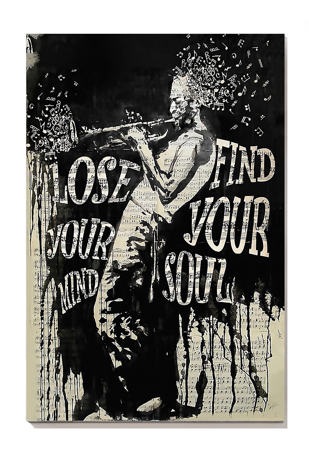 Trumpet Lose Your Mind Find Your Soul Gallery Canvas Painting For Trumpet Lover Music Studio Decor Canvas Gallery Painting Wrapped Canvas Framed Prints, Canvas Paintings Wrapped Canvas 8x10