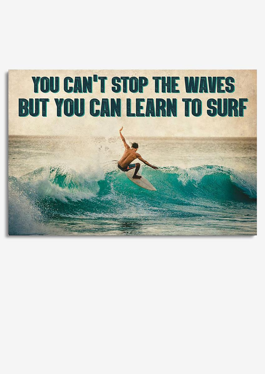 Surfers You Can Learn To Surf Strong Man Surfing Gallery Canvas Painting For Surfing Lover Framed Prints, Canvas Paintings Wrapped Canvas 8x10