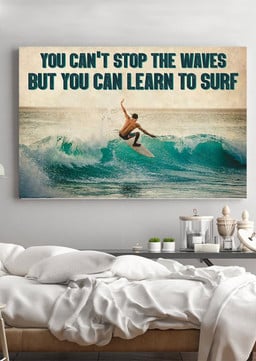 Surfers You Can Learn To Surf Strong Man Surfing Gallery Canvas Painting For Surfing Lover Framed Prints, Canvas Paintings Wrapped Canvas 12x16