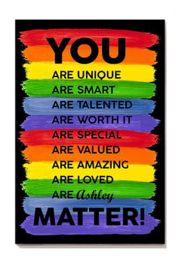 You Are Unique Personalized Gallery Canvas Painting For Lgbt Lesbian Gay Idahot Pride Month Canvas Gallery Painting Wrapped Canvas Framed Prints, Canvas Paintings Wrapped Canvas 8x10