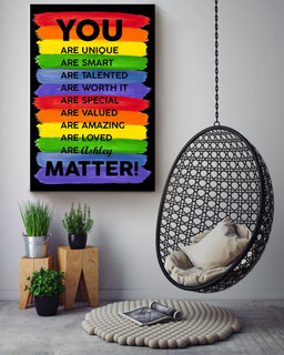 You Are Unique Personalized Gallery Canvas Painting For Lgbt Lesbian Gay Idahot Pride Month Canvas Gallery Painting Wrapped Canvas Framed Prints, Canvas Paintings Wrapped Canvas 16x24