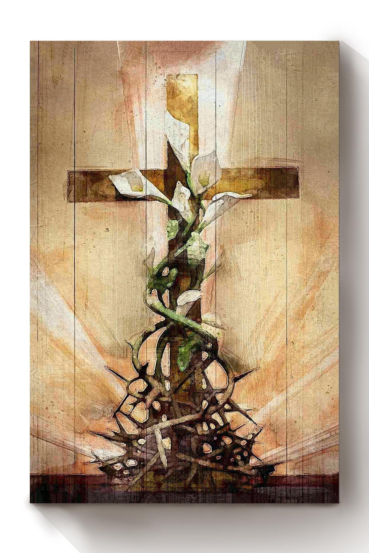 The Cross Surrounded By Thorn Christian Gallery Canvas Painting Gift For Son Of God Canvas Framed Prints, Canvas Paintings Wrapped Canvas 8x10