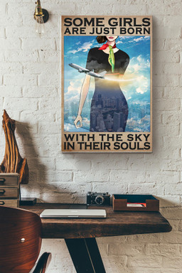 Some Girl Are Just Born With The Sky In Their Souls China Female Flight Attendant Uniform Canvas Canvas Gallery Painting Wrapped Canvas  Wrapped Canvas 12x16