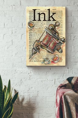 Tattoo Gun Ink Vintage Canvas Canvas Gallery Painting Wrapped Canvas  Wrapped Canvas 8x10