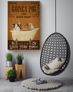 Wash Your Hands Canvas For Bathroom Decor Guinea Pig Lover Canvas Wrapped Canvas 16x24