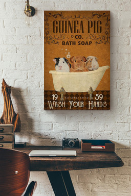 Wash Your Hands Canvas For Bathroom Decor Guinea Pig Lover Canvas Wrapped Canvas 20x30