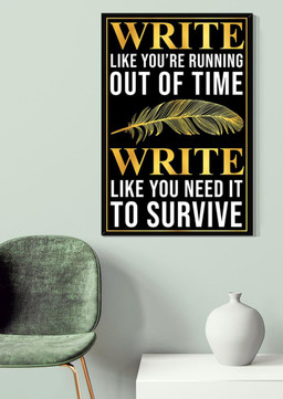 Write Like You're Running Out Of Time Motivation Quote Gallery Canvas Painting Gift For Writer Author Bookworm 02 Canvas Framed Prints, Canvas Paintings Wrapped Canvas 20x30