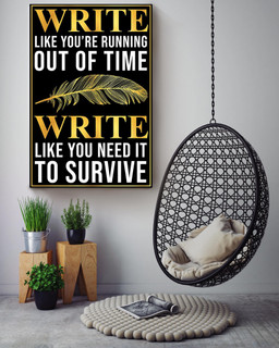 Write Like You're Running Out Of Time Motivation Quote Gallery Canvas Painting Gift For Writer Author Bookworm 02 Canvas Framed Prints, Canvas Paintings Wrapped Canvas 16x24