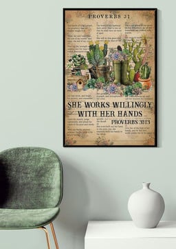 She Works Willingly With Her Hands Inspirational Garden Quotes Gallery Canvas Painting For Canvas Gallery Painting Wrapped Canvas Framed Prints, Canvas Paintings Wrapped Canvas 20x30