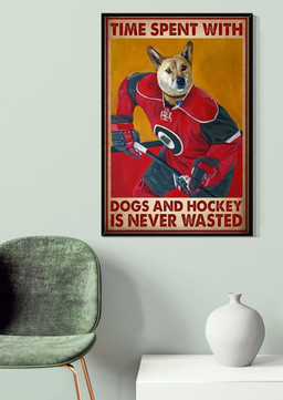 Shepherd Time Spent With Dogs And Hockey Is Never Wasted Dog Gallery Canvas Painting For Gift For Dog Lover Hockey Player Canvas Gallery Painting Wrapped Canvas Framed Prints, Canvas Paintings Wrapped Canvas 20x30
