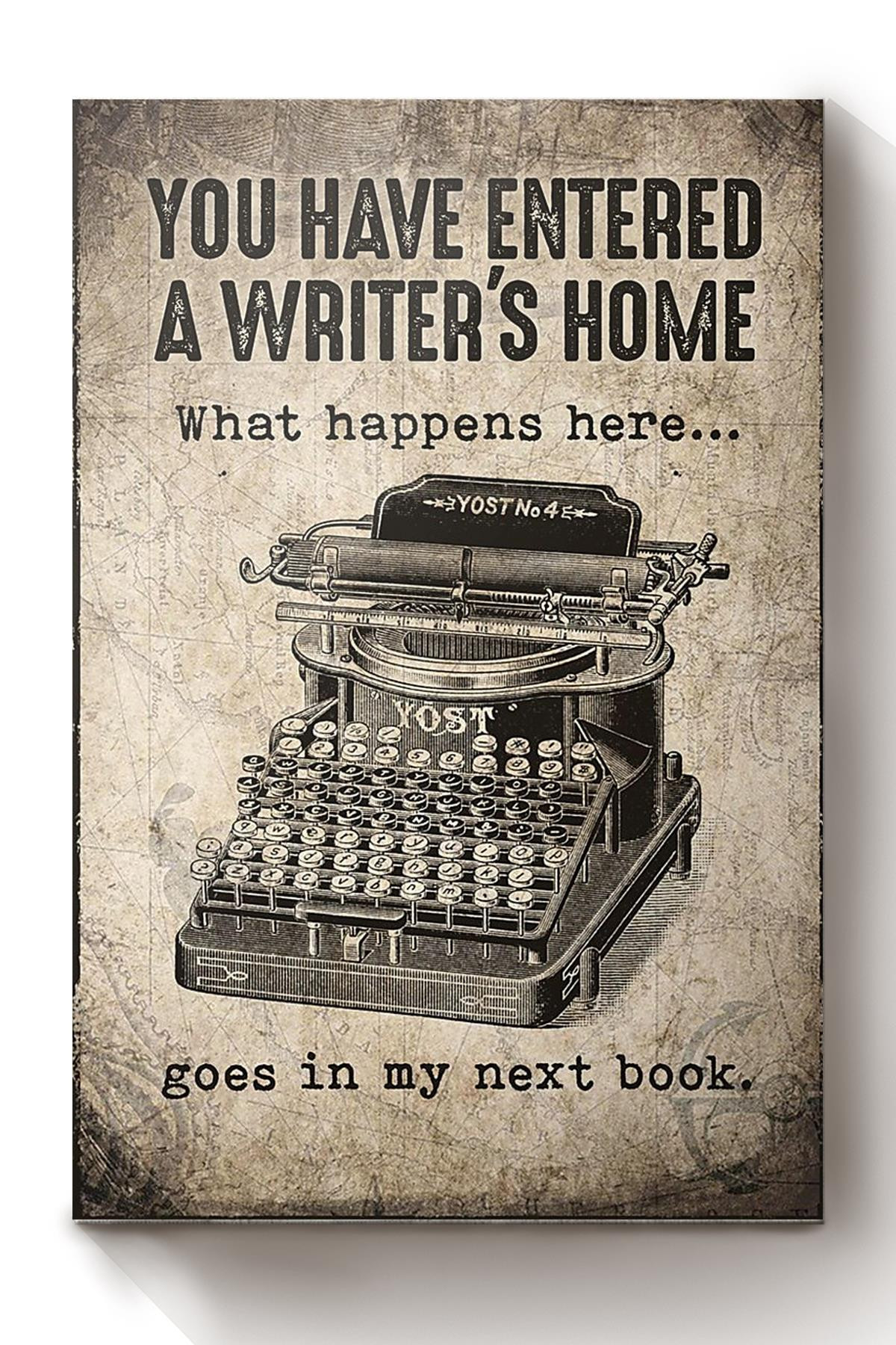 You Have Entered A Writer's Home Canvas For Working Room Office Decor Canvas Wrapped Canvas 8x10