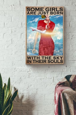 Some Girl Are Just Born With The Sky In Their Souls Russia Female Flight Attendant Canvas Canvas Gallery Painting Wrapped Canvas  Wrapped Canvas 8x10