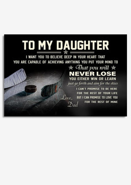 To My Daughter I Love You Inspiration Quote Gallery Canvas Painting Gift From Dad To Hockey Daughter Framed Prints, Canvas Paintings Wrapped Canvas 8x10