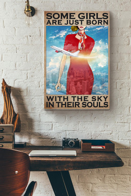 Some Girl Are Just Born With The Sky In Their Souls Russia Female Flight Attendant Canvas Canvas Gallery Painting Wrapped Canvas  Wrapped Canvas 12x16