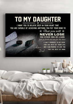 To My Daughter I Love You Inspiration Quote Gallery Canvas Painting Gift From Dad To Hockey Daughter Framed Prints, Canvas Paintings Wrapped Canvas 12x16